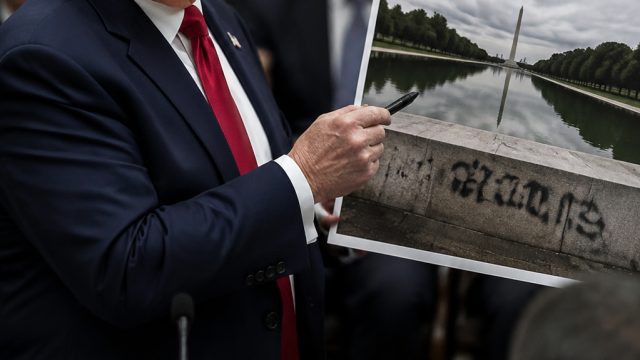 Trump to Present Evidence of Vandalism at Reflecting Pool in Court