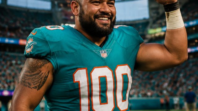 Dolphins' Connelly Lemuelu Celebrates 100th Game Milestone